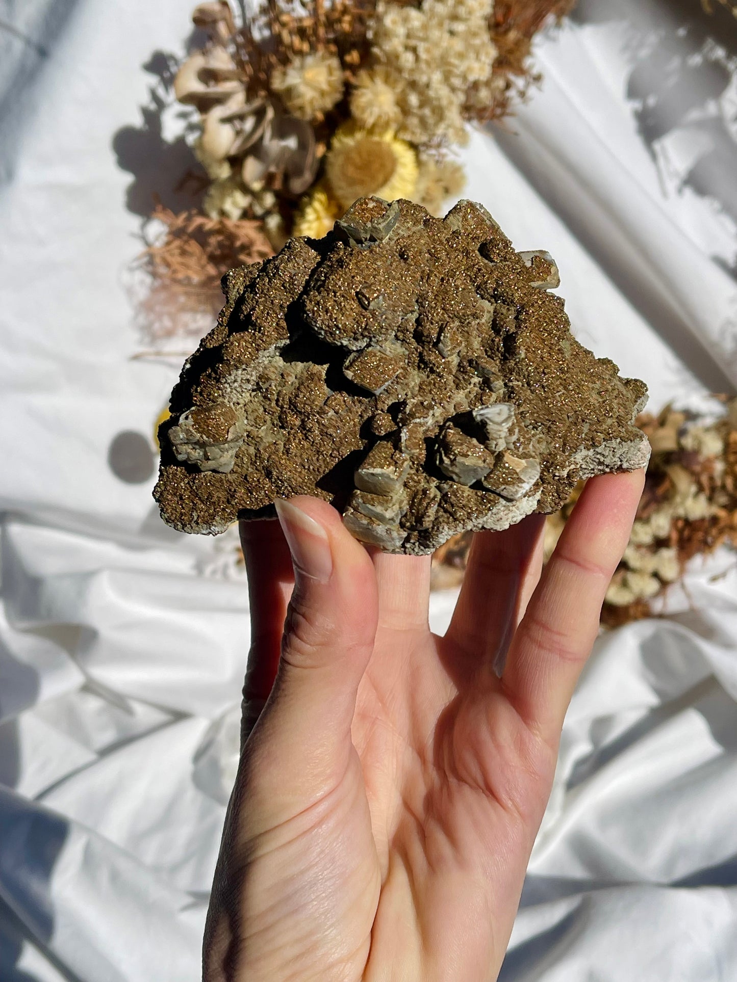 Pyrite Over Calcite Specimen