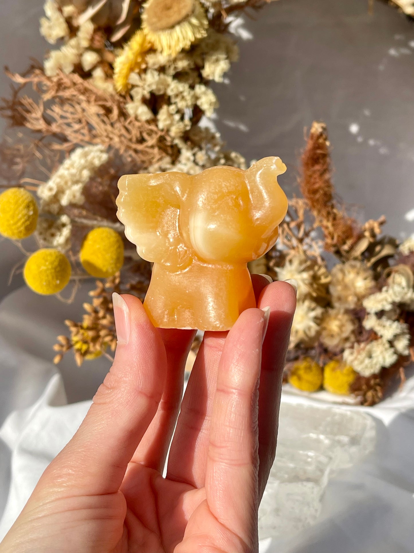 Orange Calcite Baby Elephant