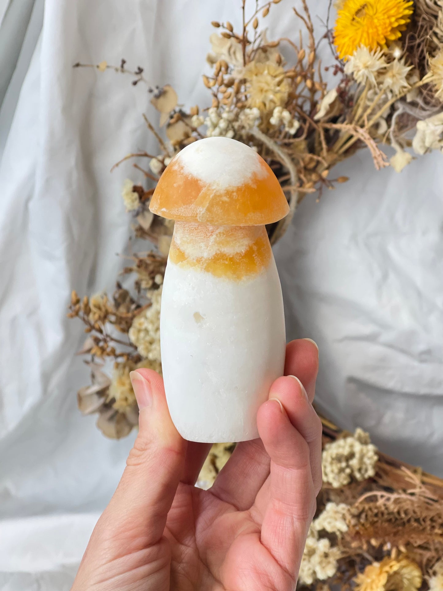 Orange Calcite Mushroom #4