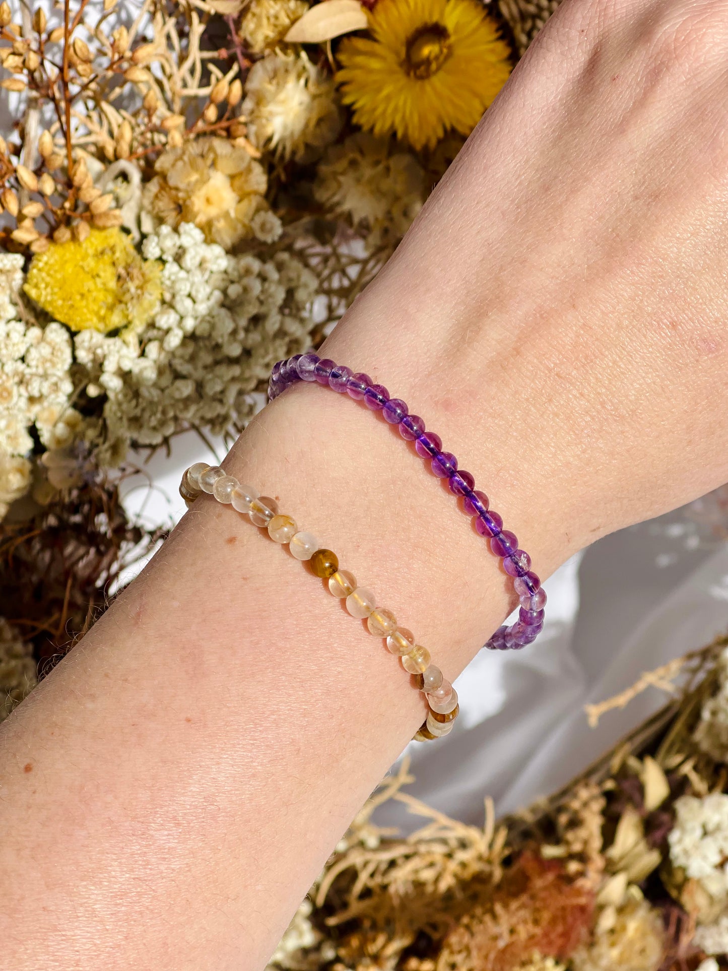 Bracelet Set | Amethyst & Golden Healer