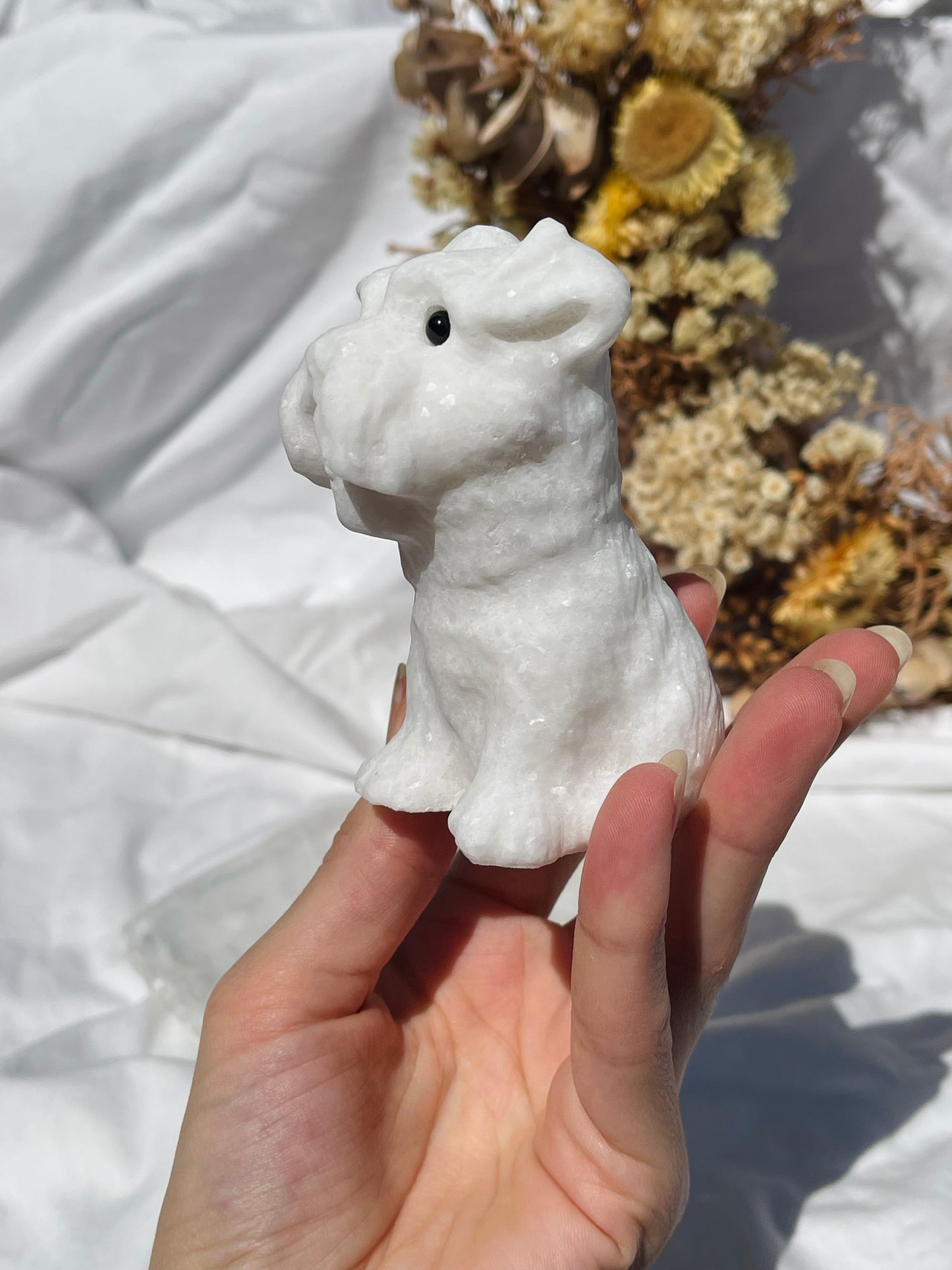 White Jade Scottie Dog