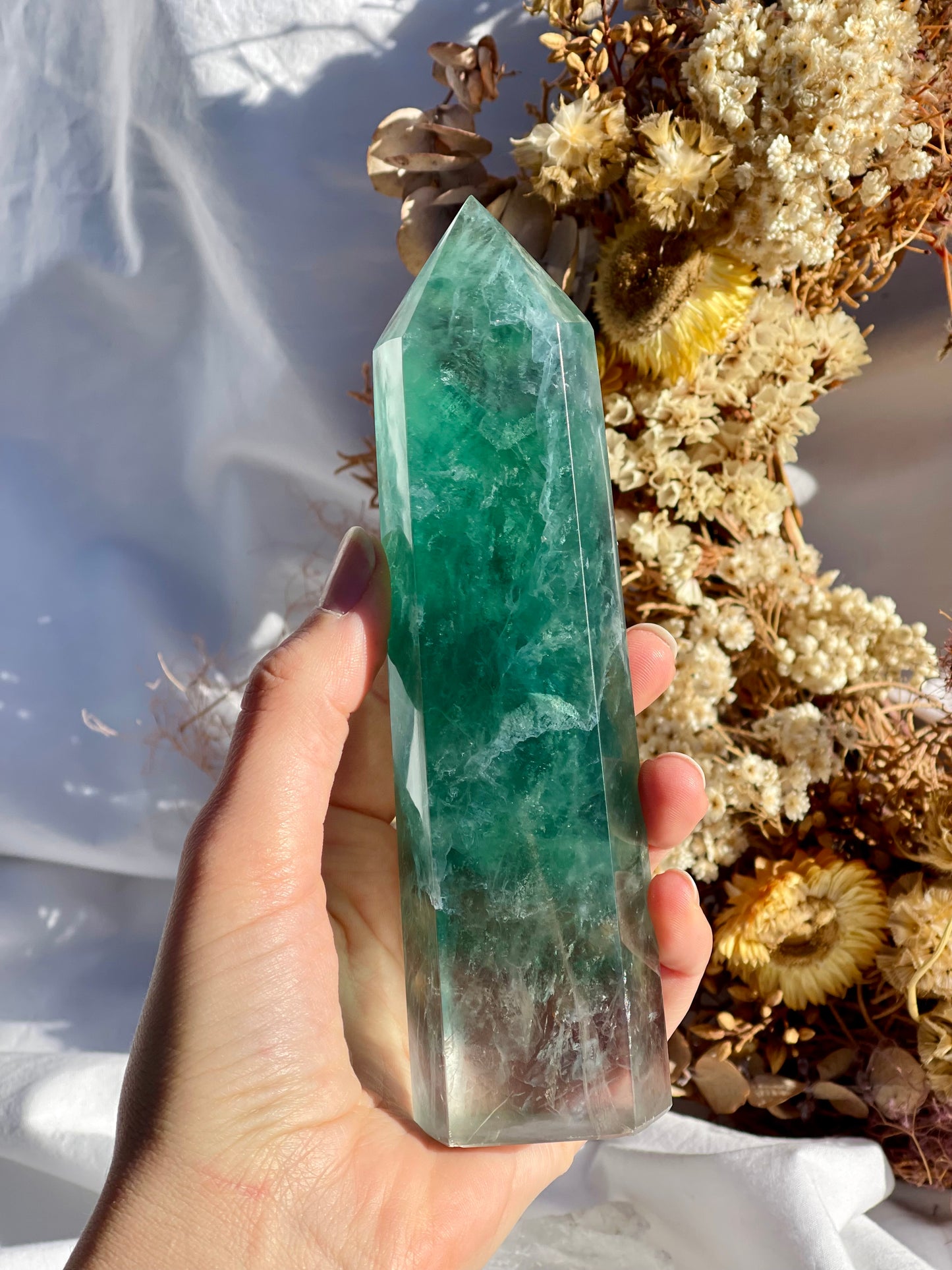 Green Fluorite Point