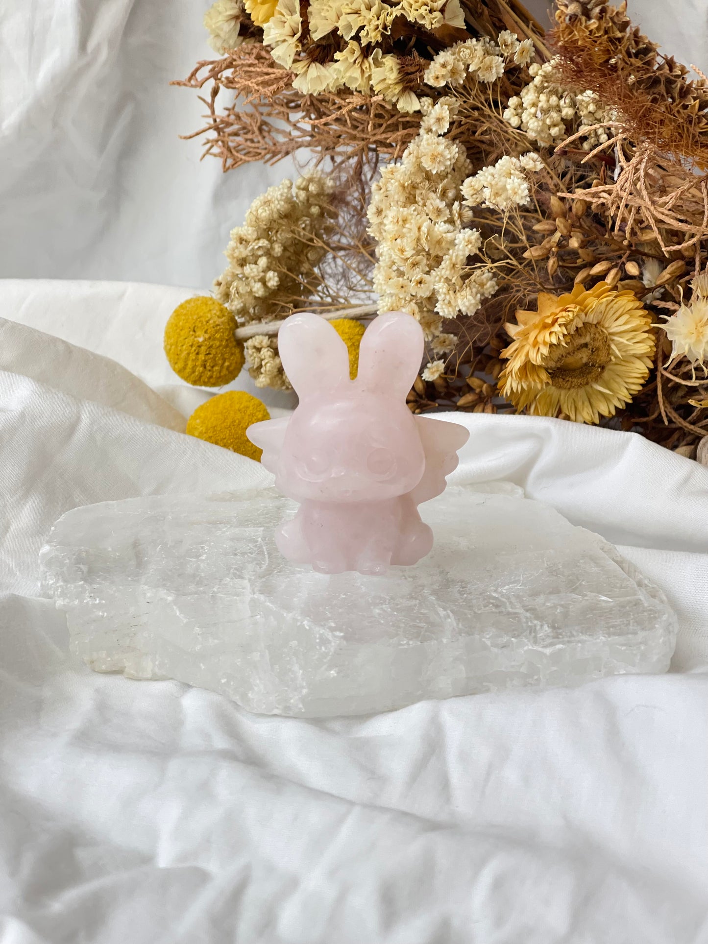 Rose Quartz Winged Bunny #2