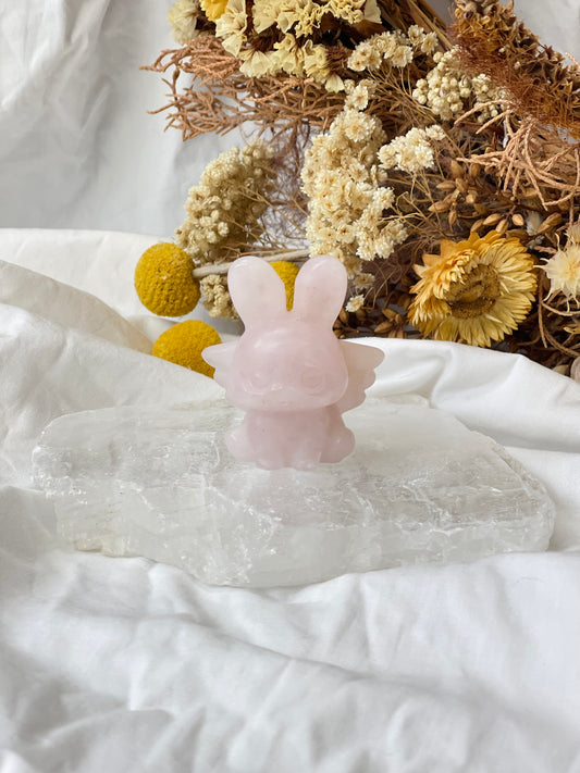 Rose Quartz Winged Bunny #2