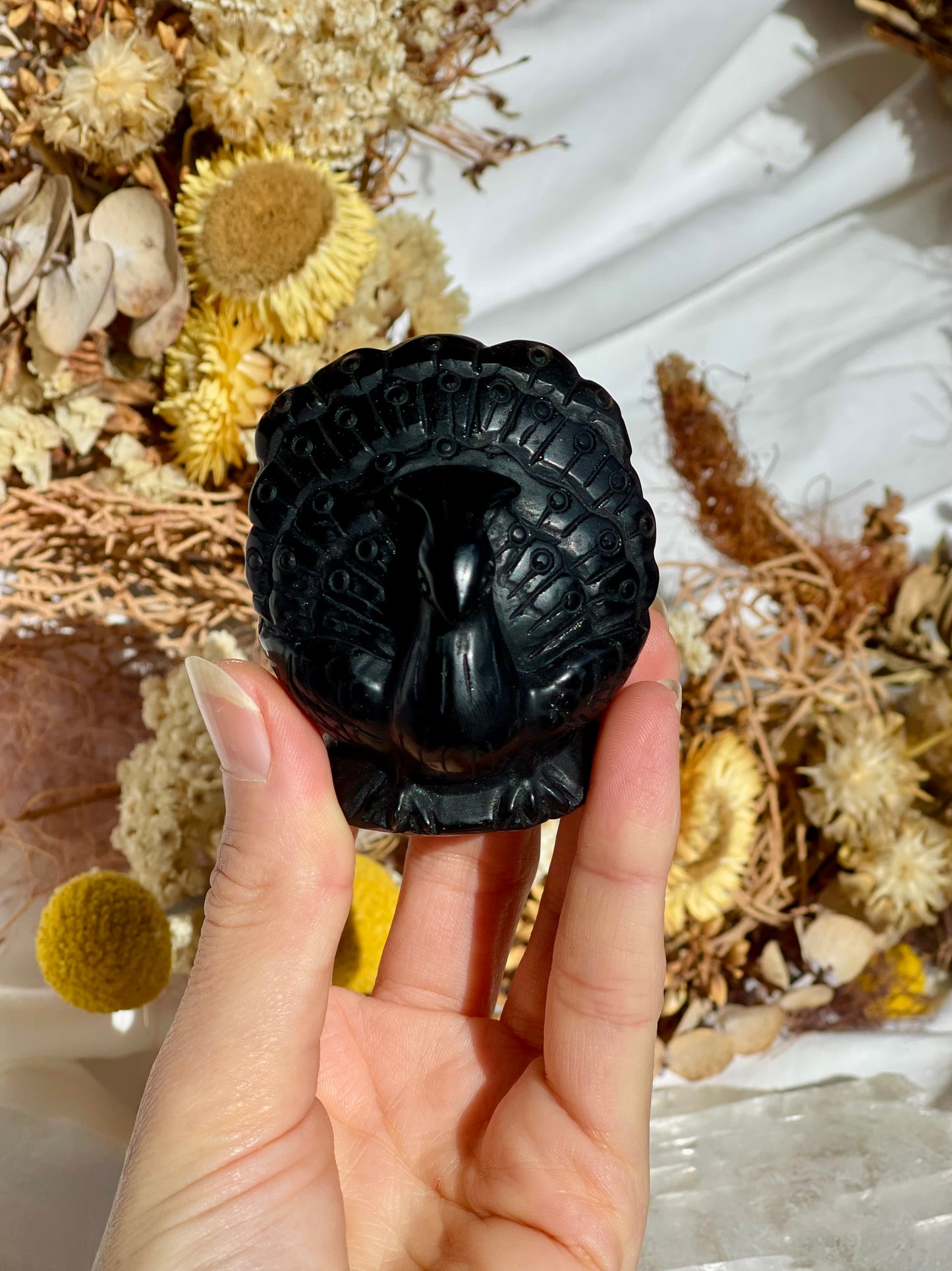 Black Obsidian Peacock