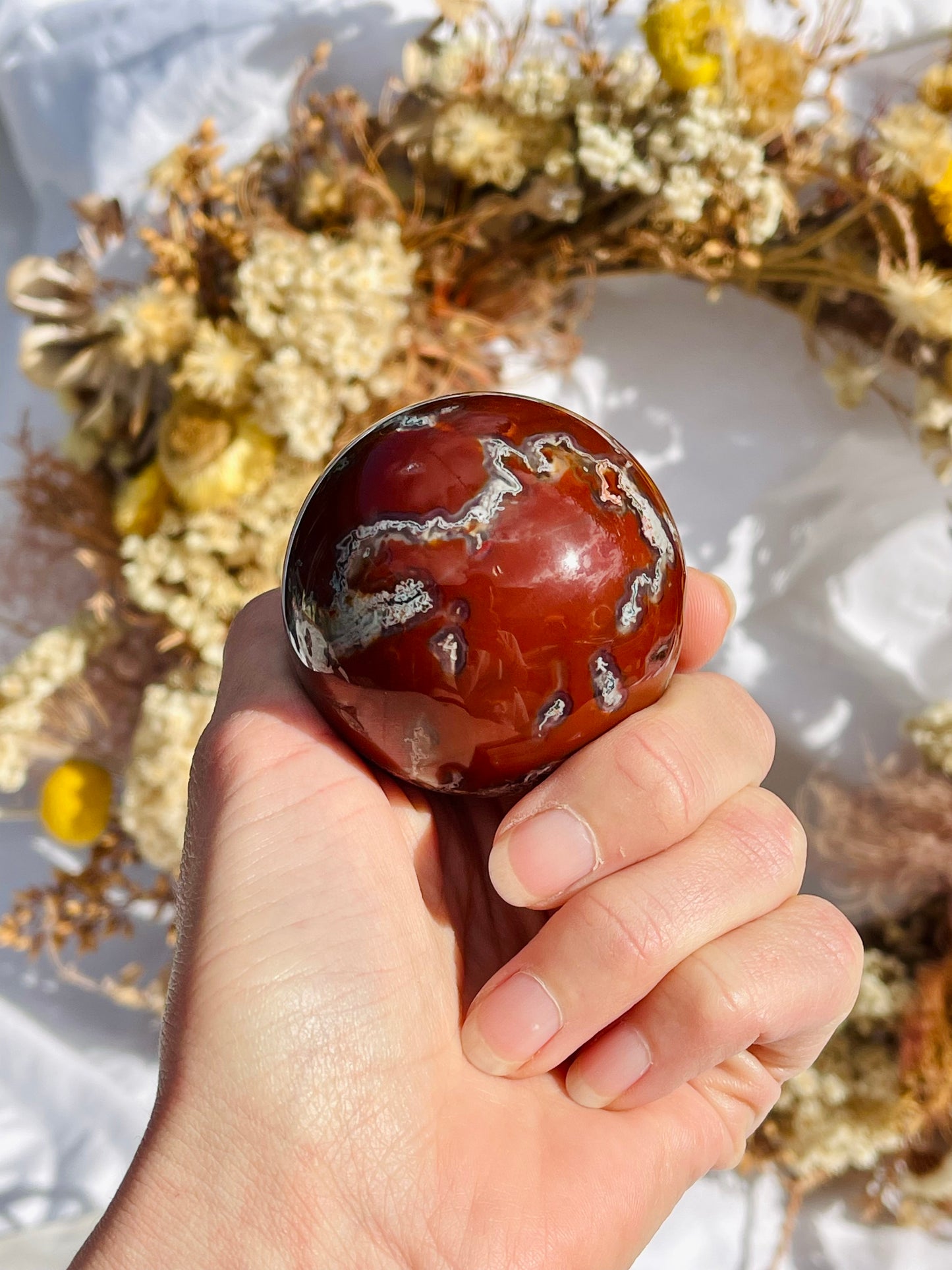 Red Moss Agate Sphere #3