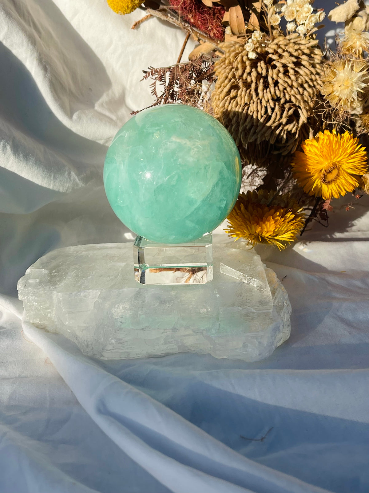 Green Fluorite Sphere