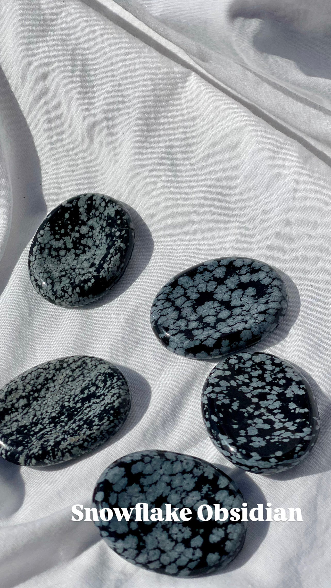 Snowflake Obsidian Worry Stone