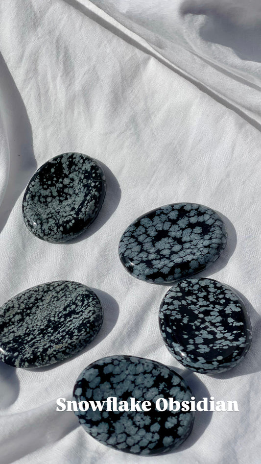 Snowflake Obsidian Worry Stone