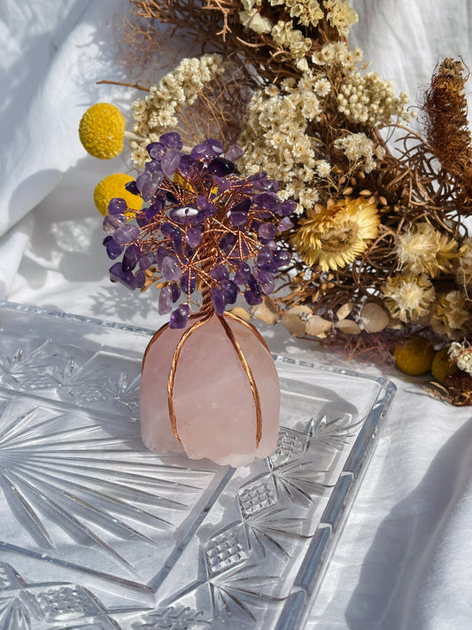 Amethyst | Rose Quartz Tree Small #1