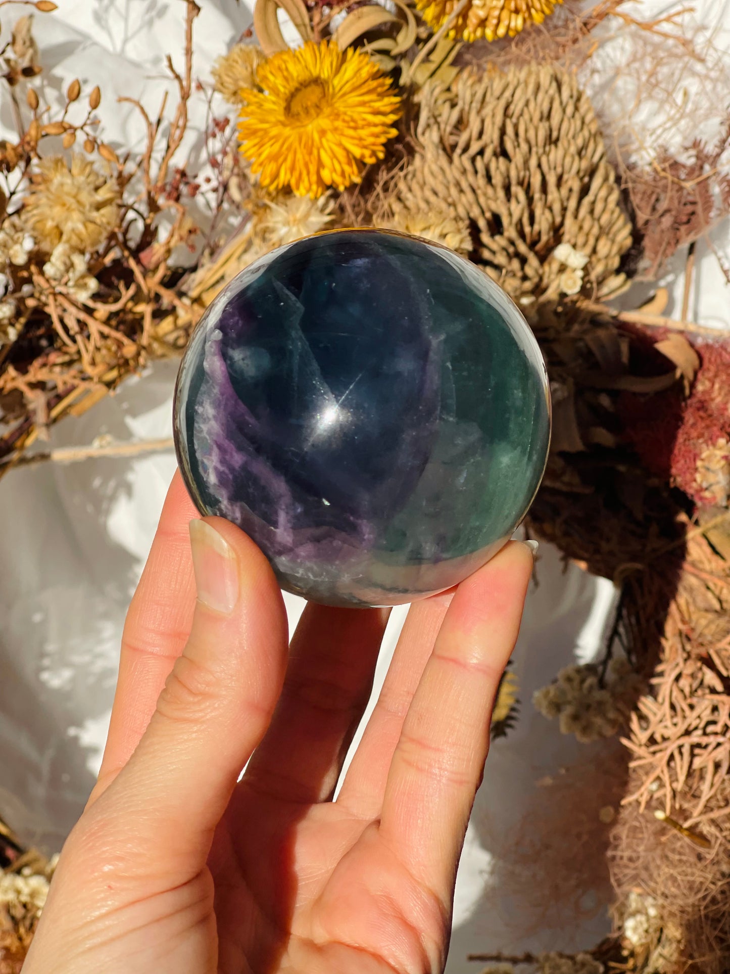 Rainbow Fluorite Sphere