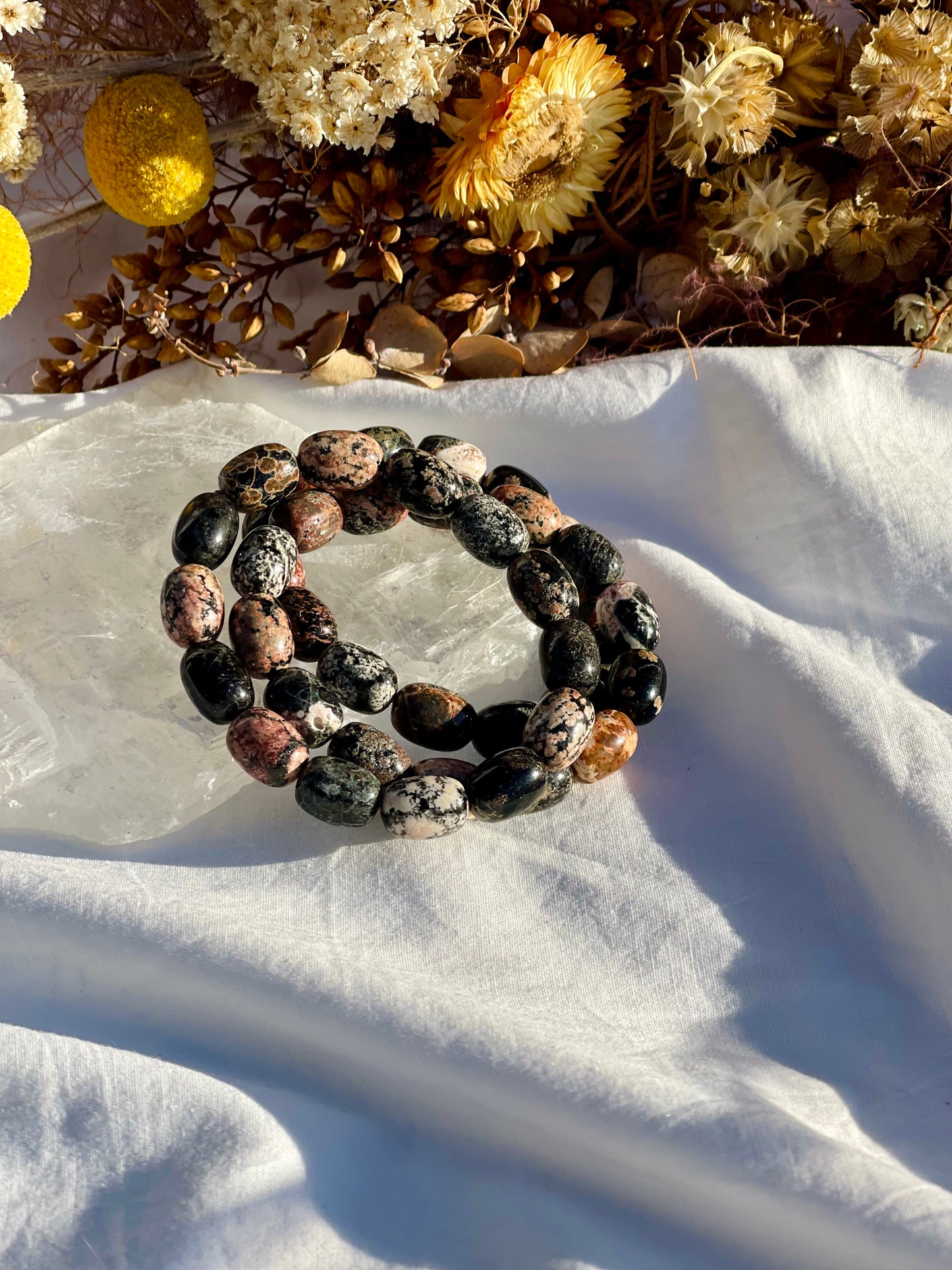 Red Snowflake Obsidian Bracelet