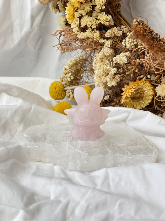Rose Quartz Winged Bunny #1