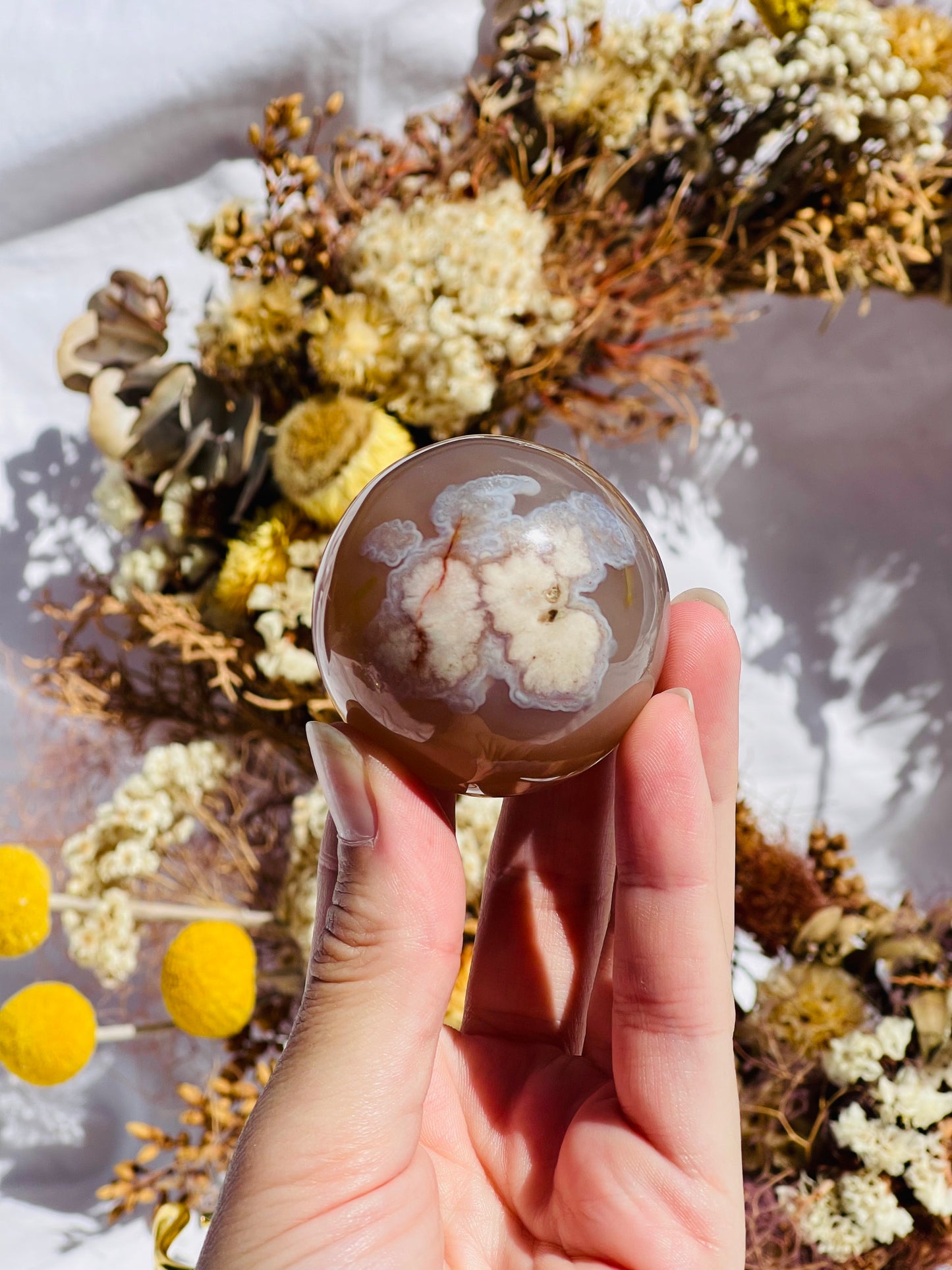 Flower Agate Sphere