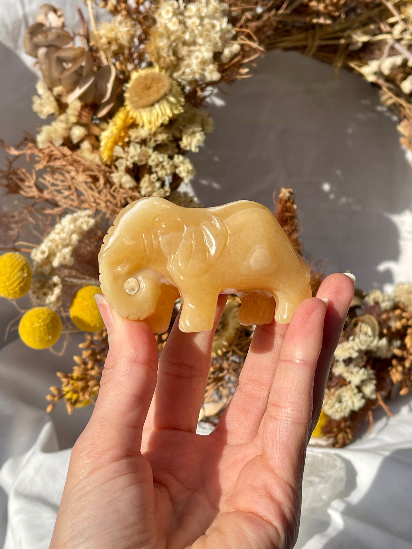 Orange Calcite Elephant #1