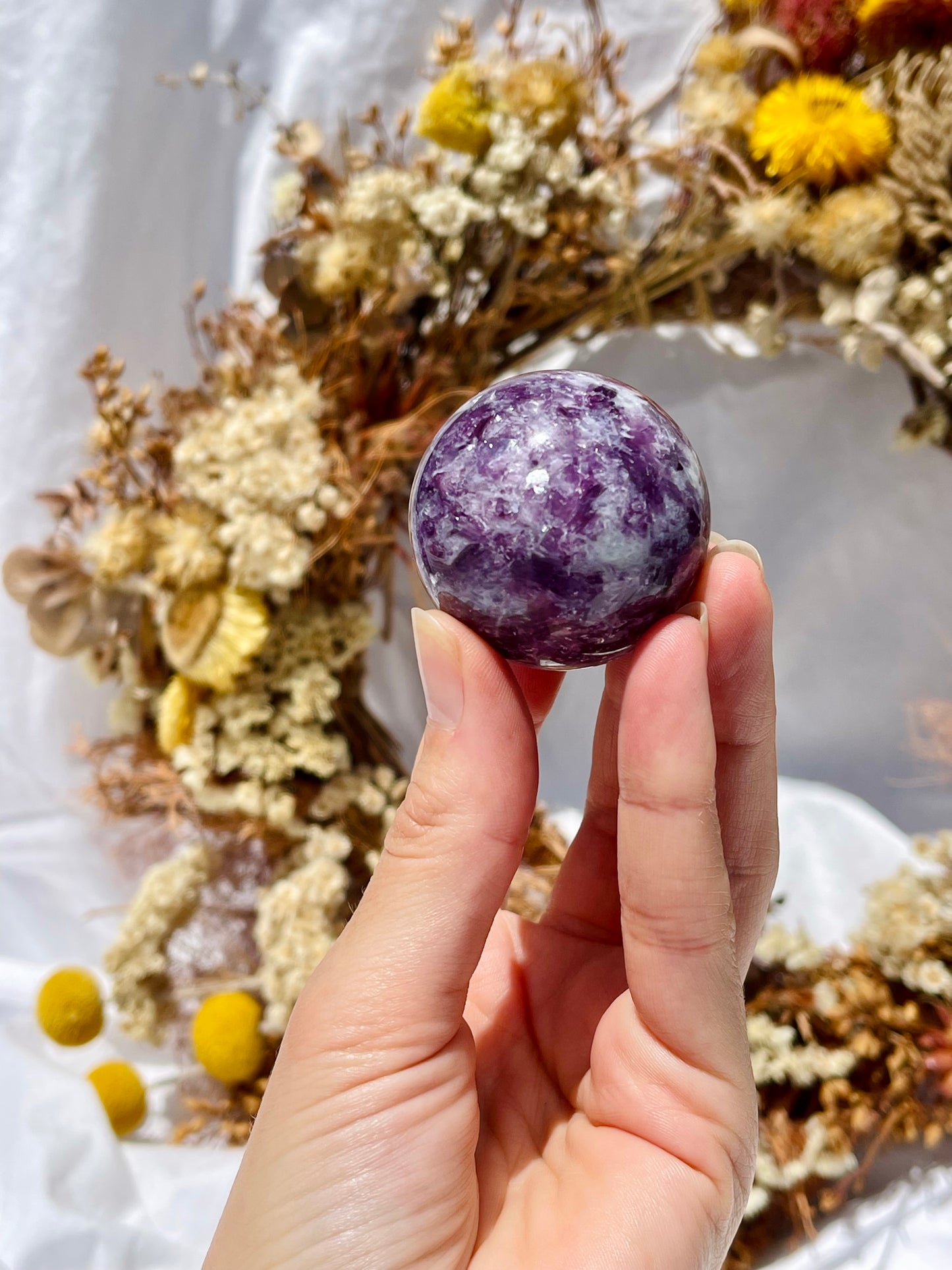 Gem Lepidolite Sphere #1