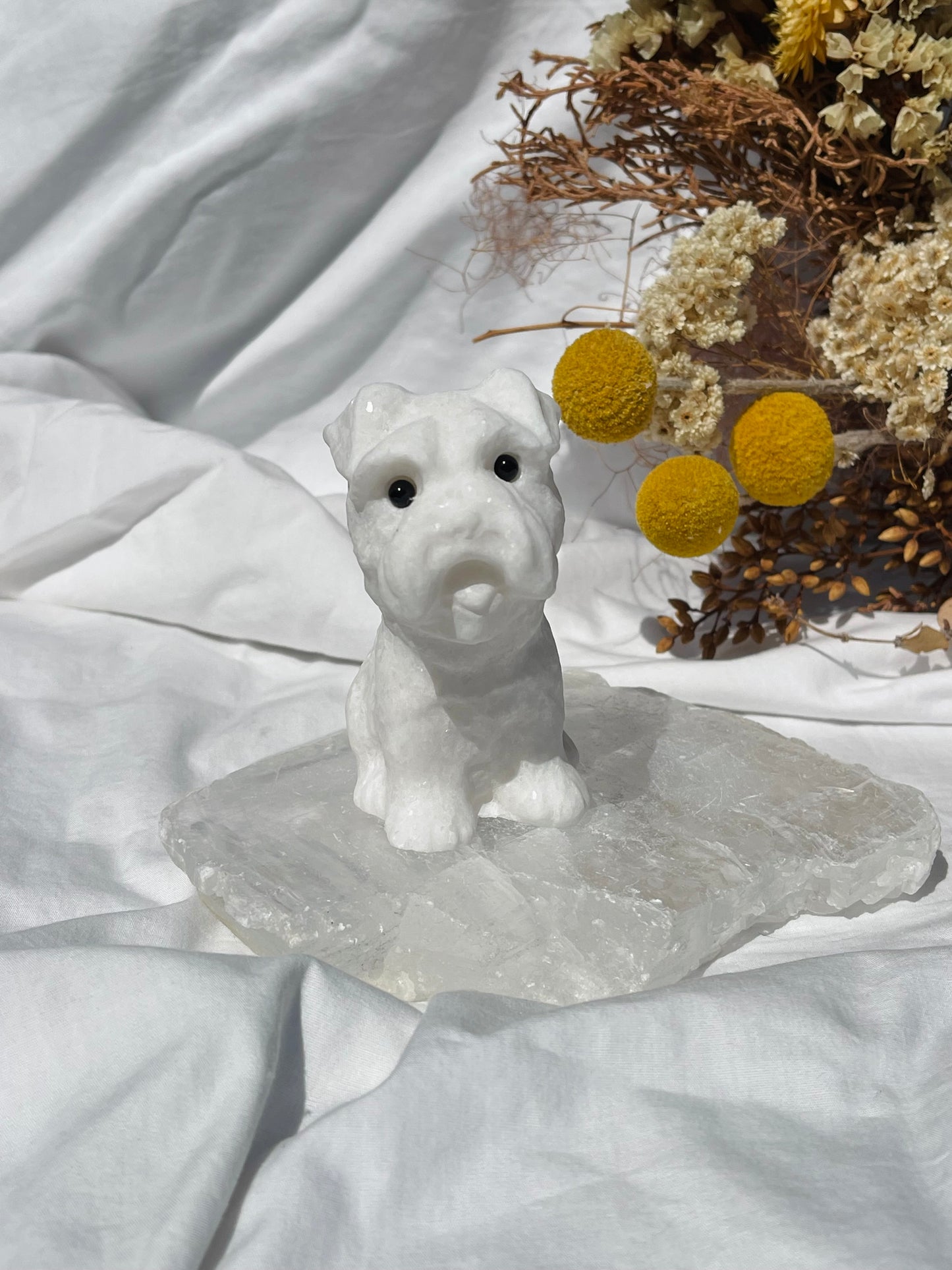 White Jade Scottie Dog