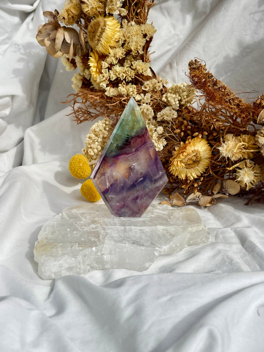 Rainbow Fluorite Diamond Point #1