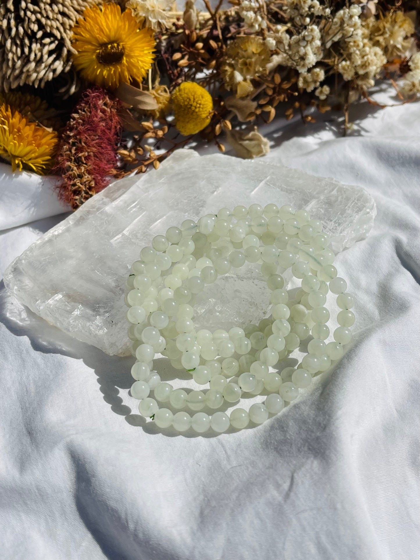 Pistachio calcite Bracelet | 6mm