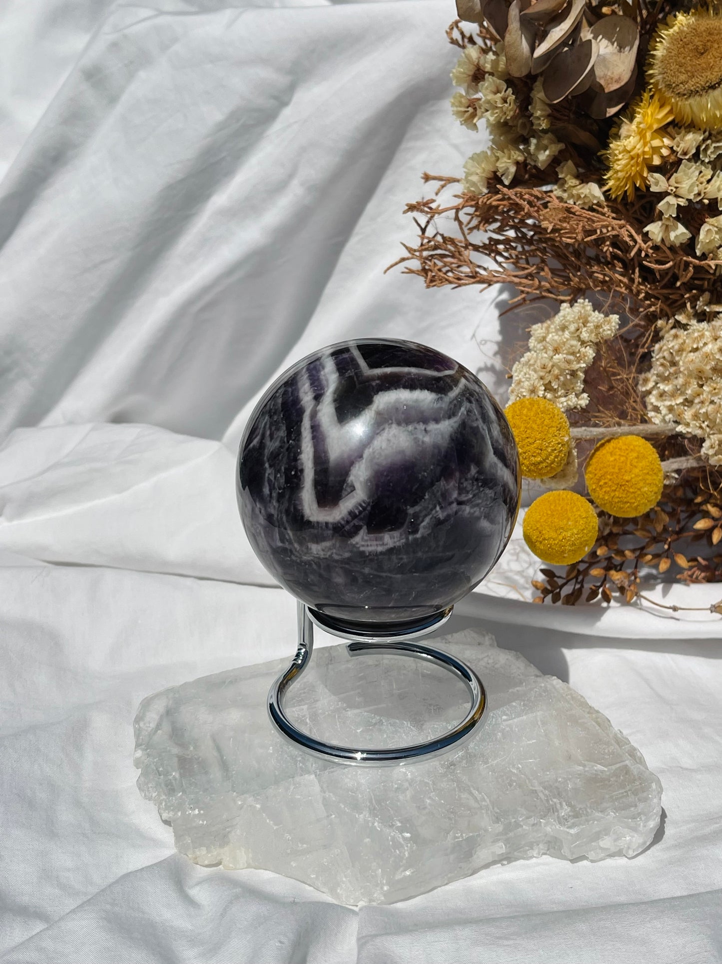 Chevron Amethyst Sphere