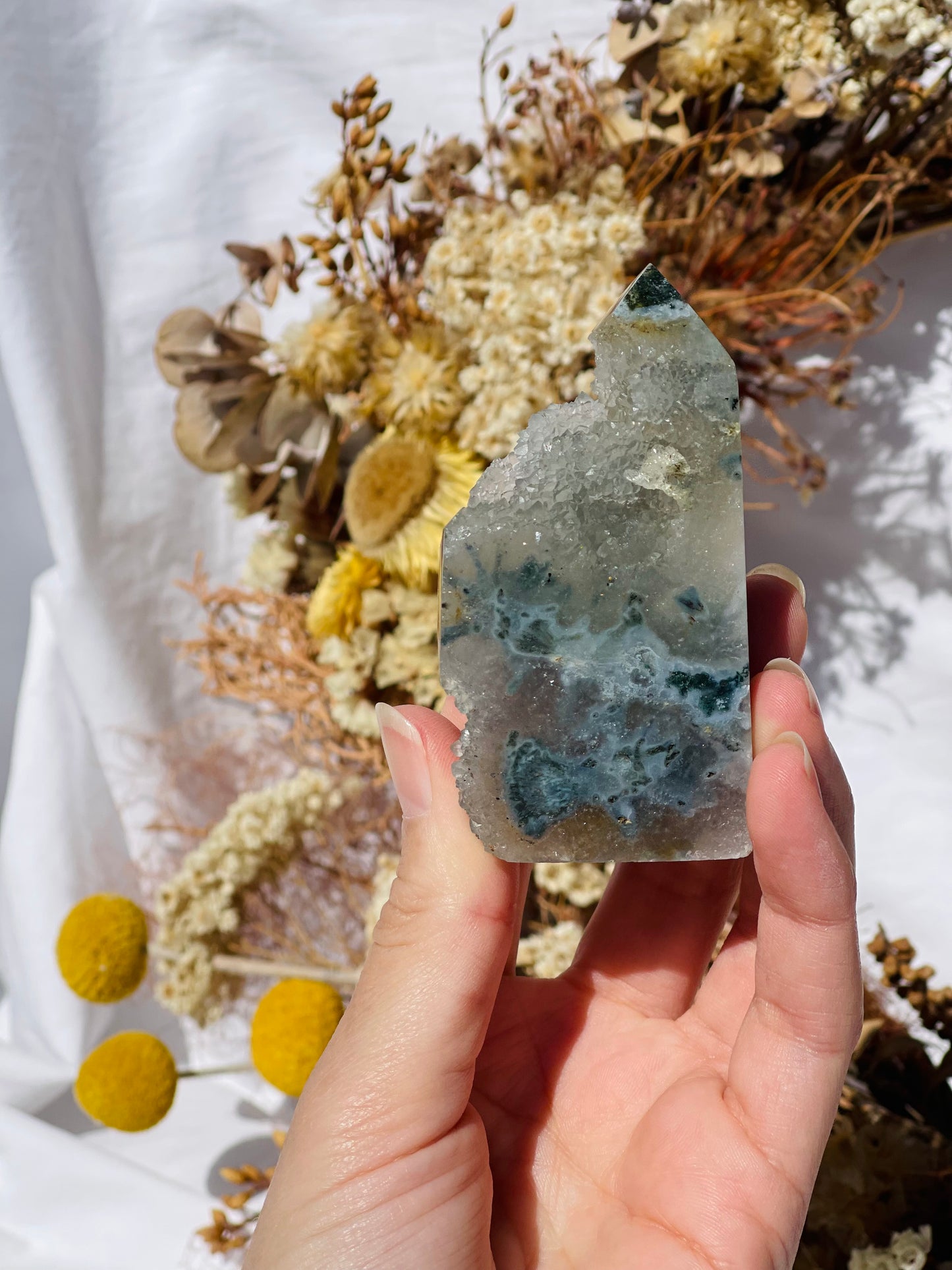 Druzy Moss Agate Point #5