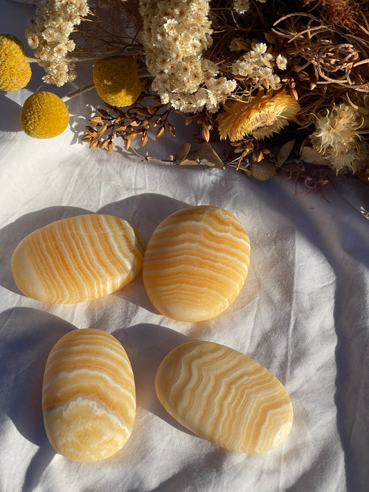 Yellow Calcite Palmstone