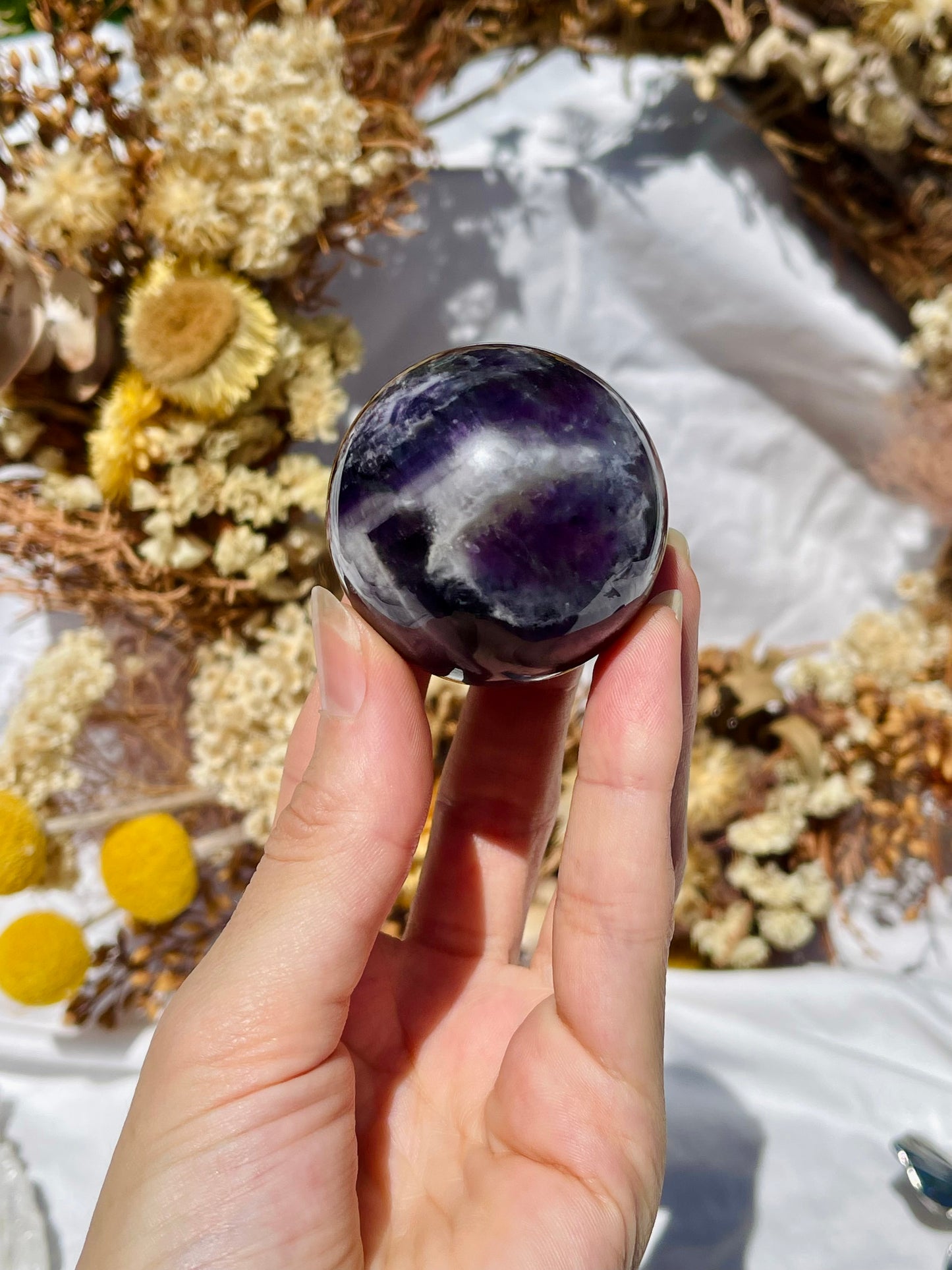 Chevron Amethyst Sphere