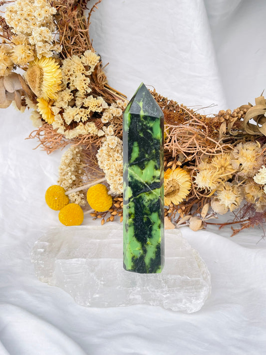 Green Opal & Hematite Point #2