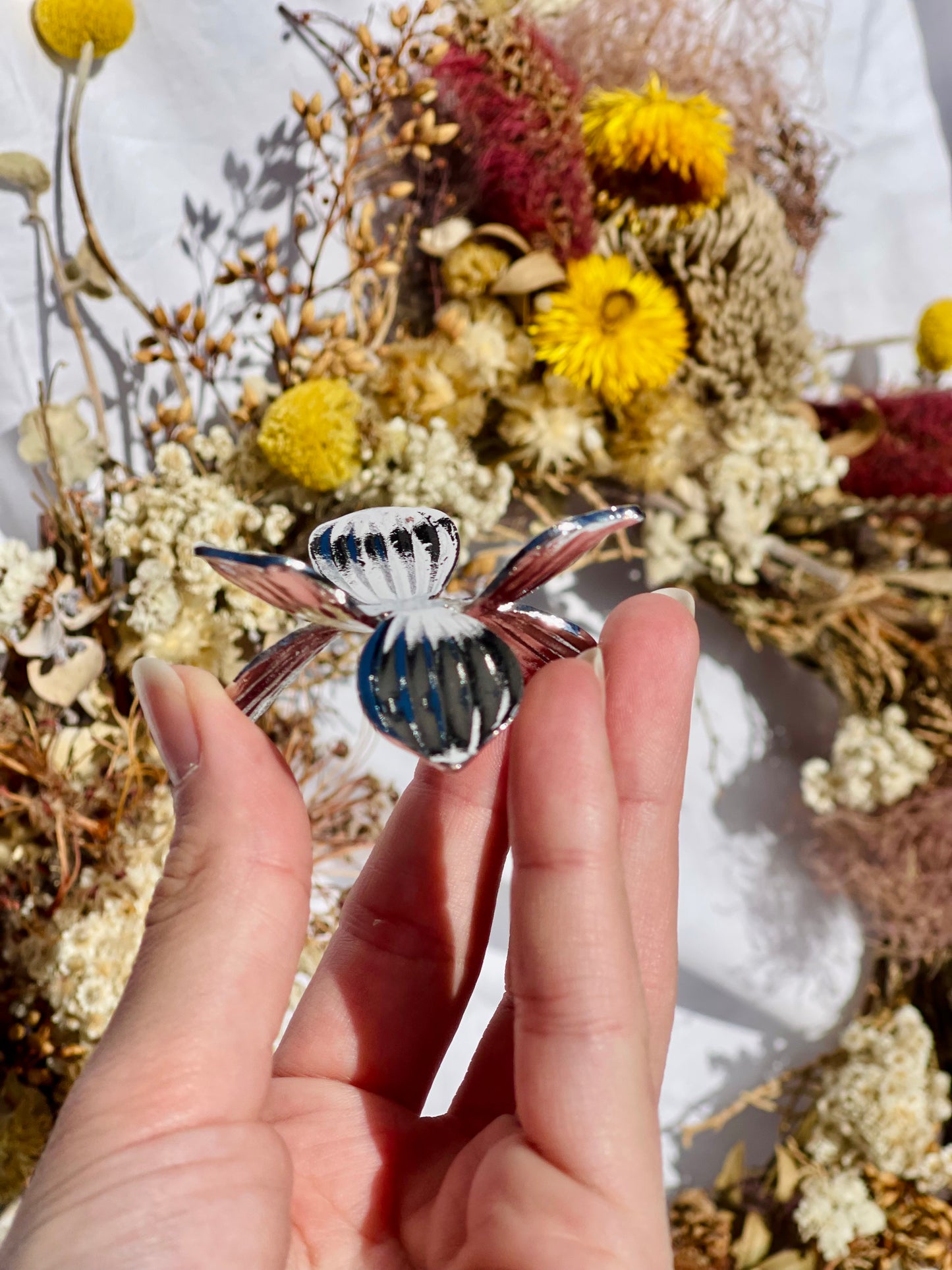 Flower Sphere Stand | Silver