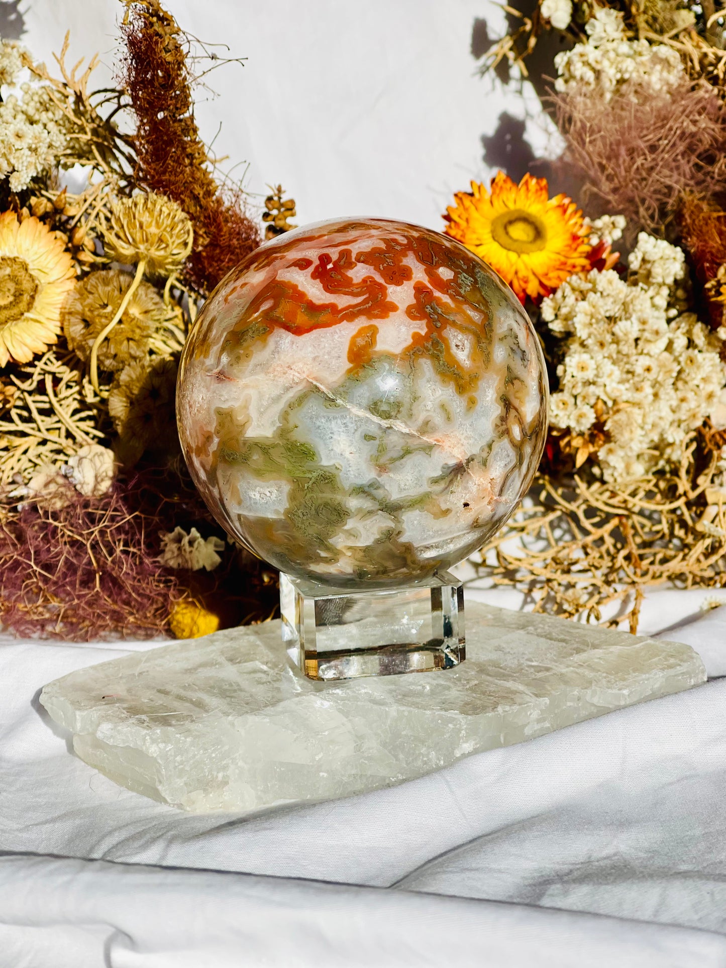 Red Moss Agate Sphere