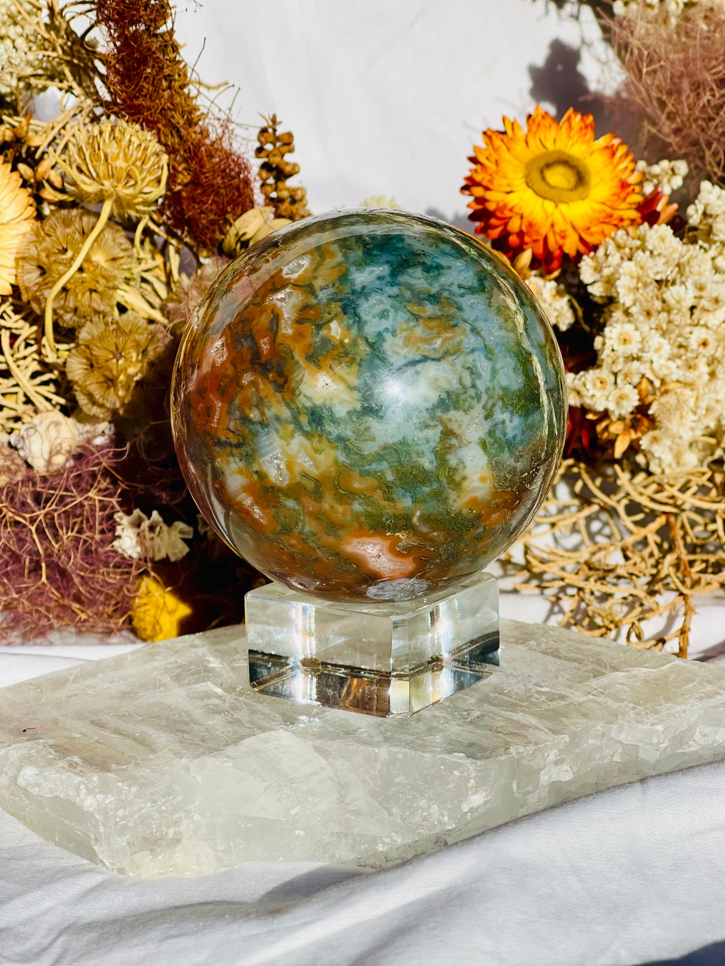 Red Moss Agate Sphere