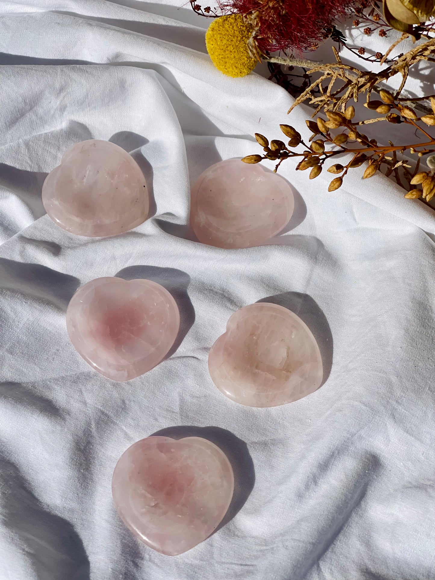 Rose Quartz Heart Worry Stone