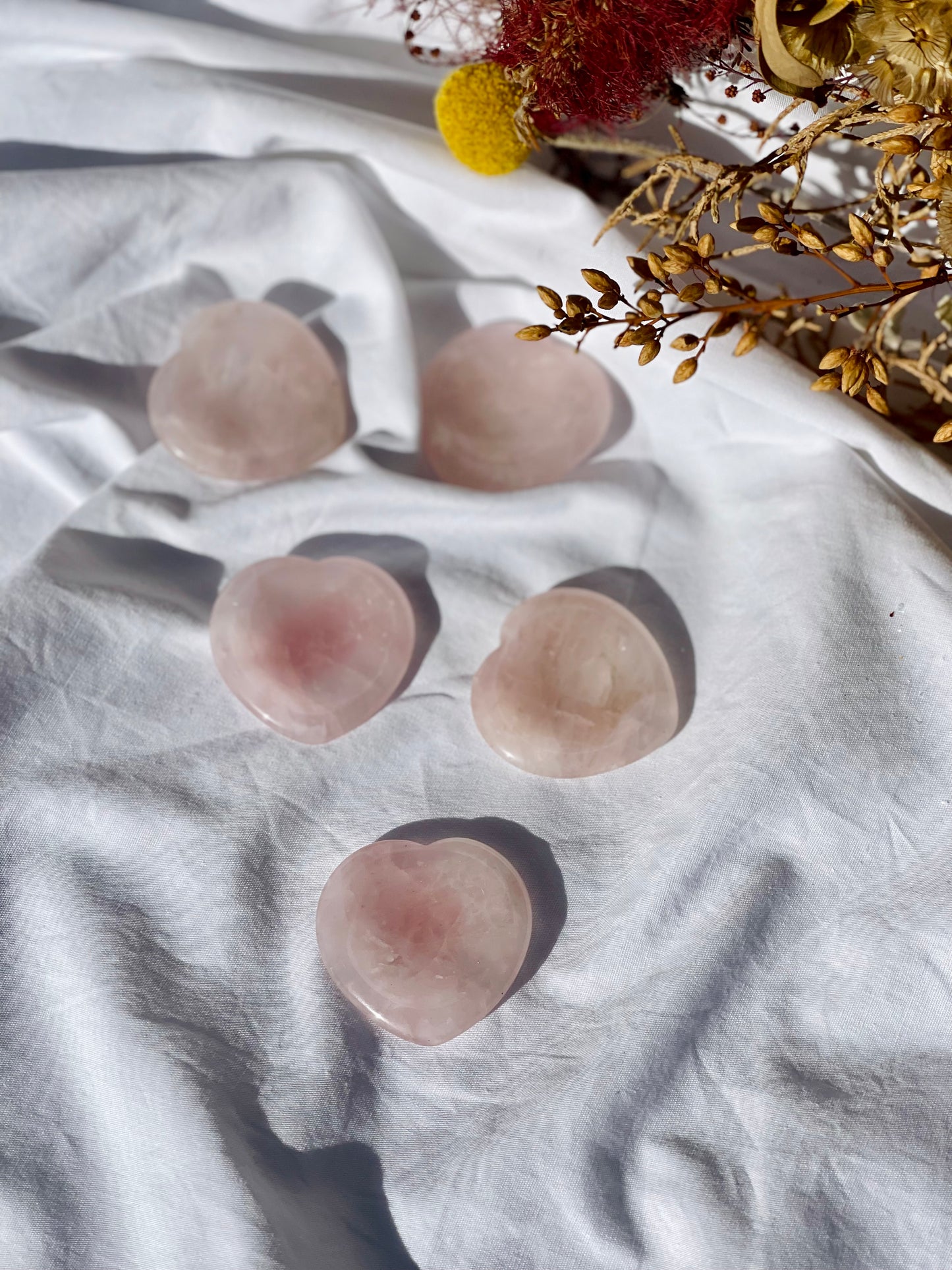 Rose Quartz Heart Worry Stone