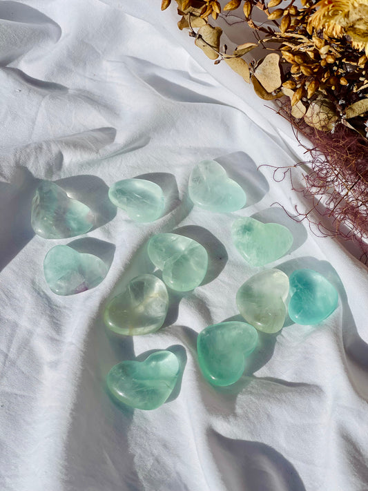 Green Fluorite Mini Heart