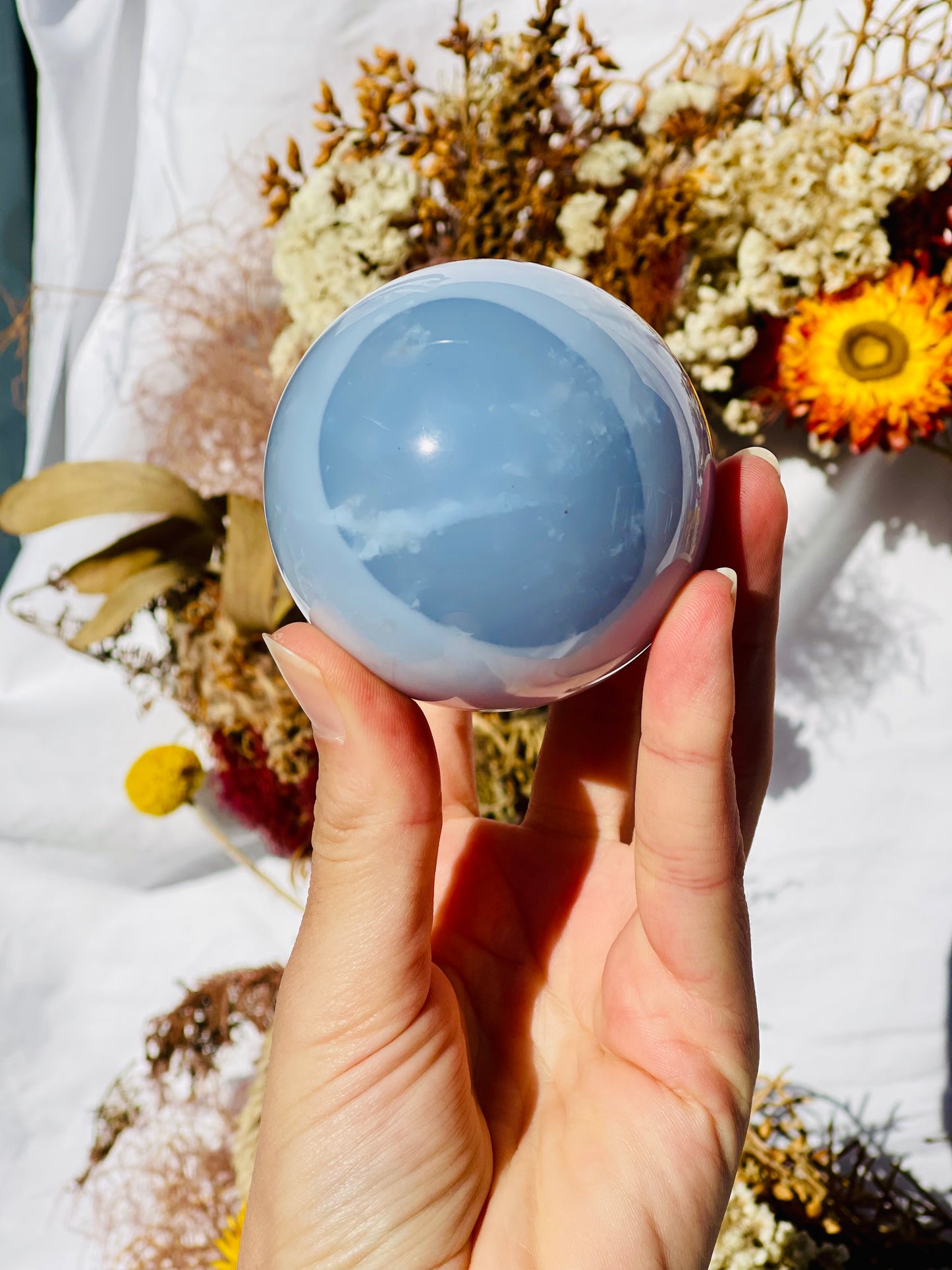 Blue Chalcedony Sphere