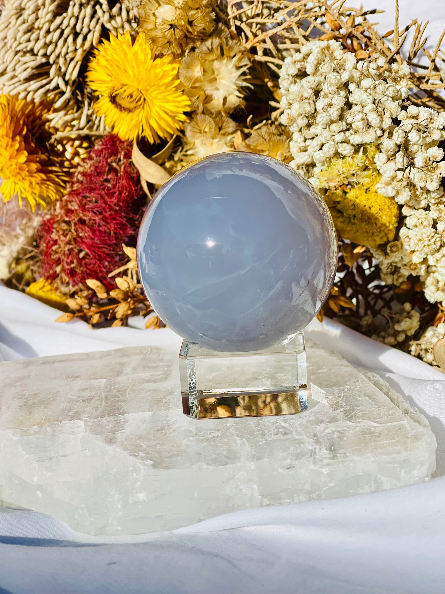 Blue Chalcedony Sphere B