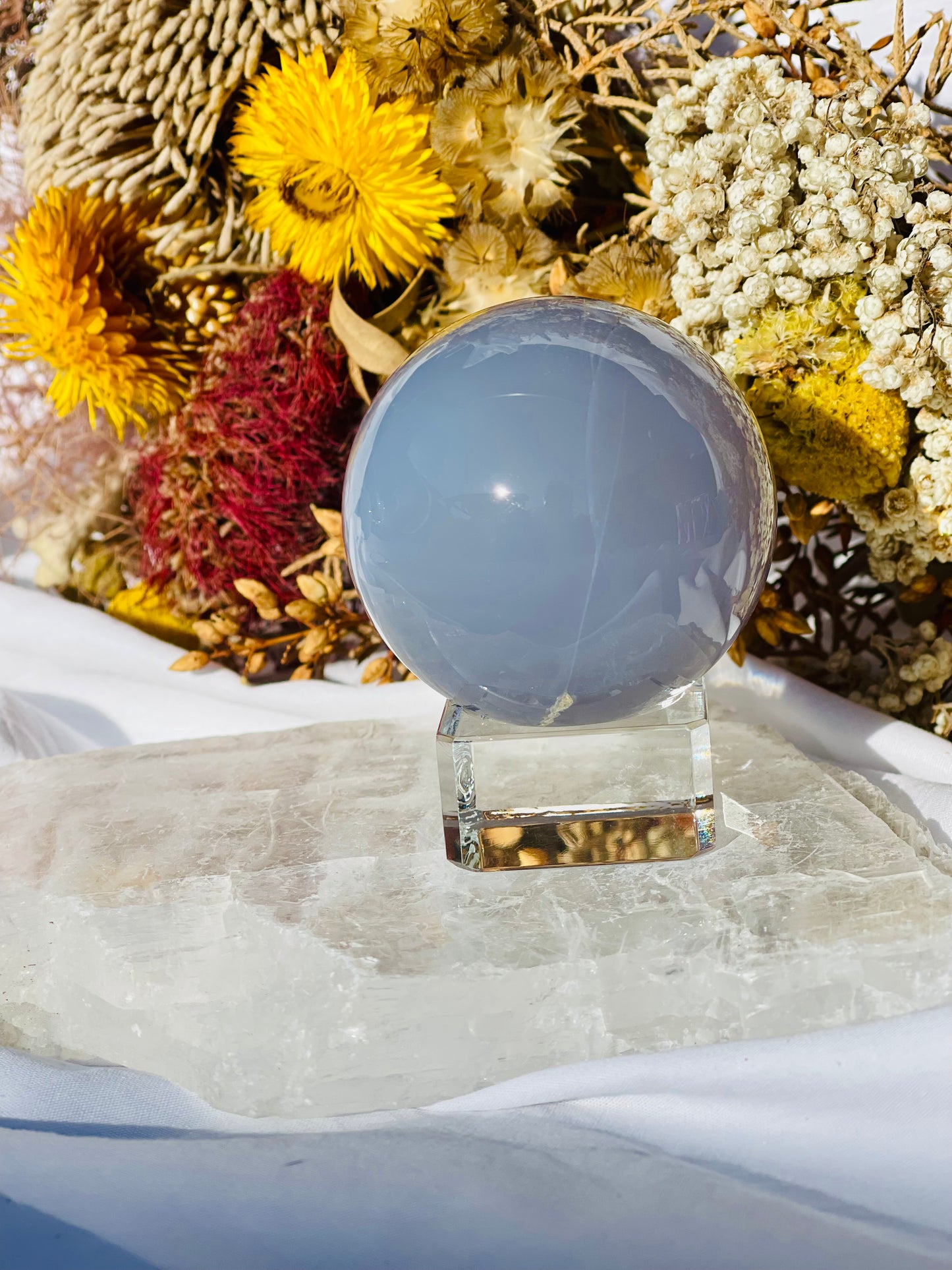 Blue Chalcedony Sphere B