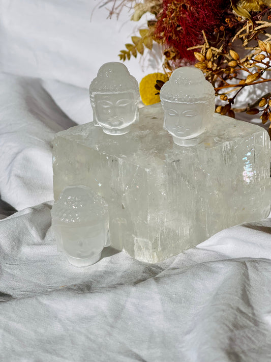 Selenite Buddha Head