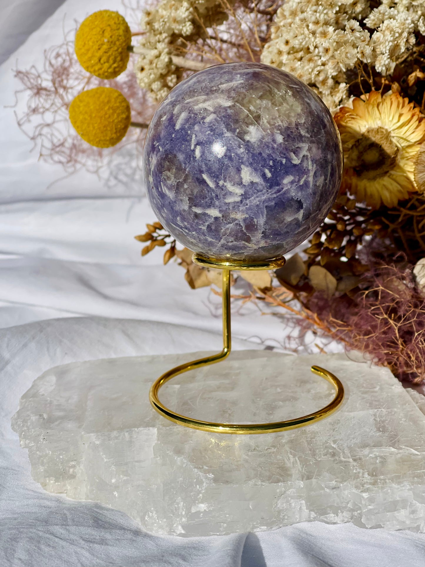 Lepidolite & Smokey Quartz Sphere