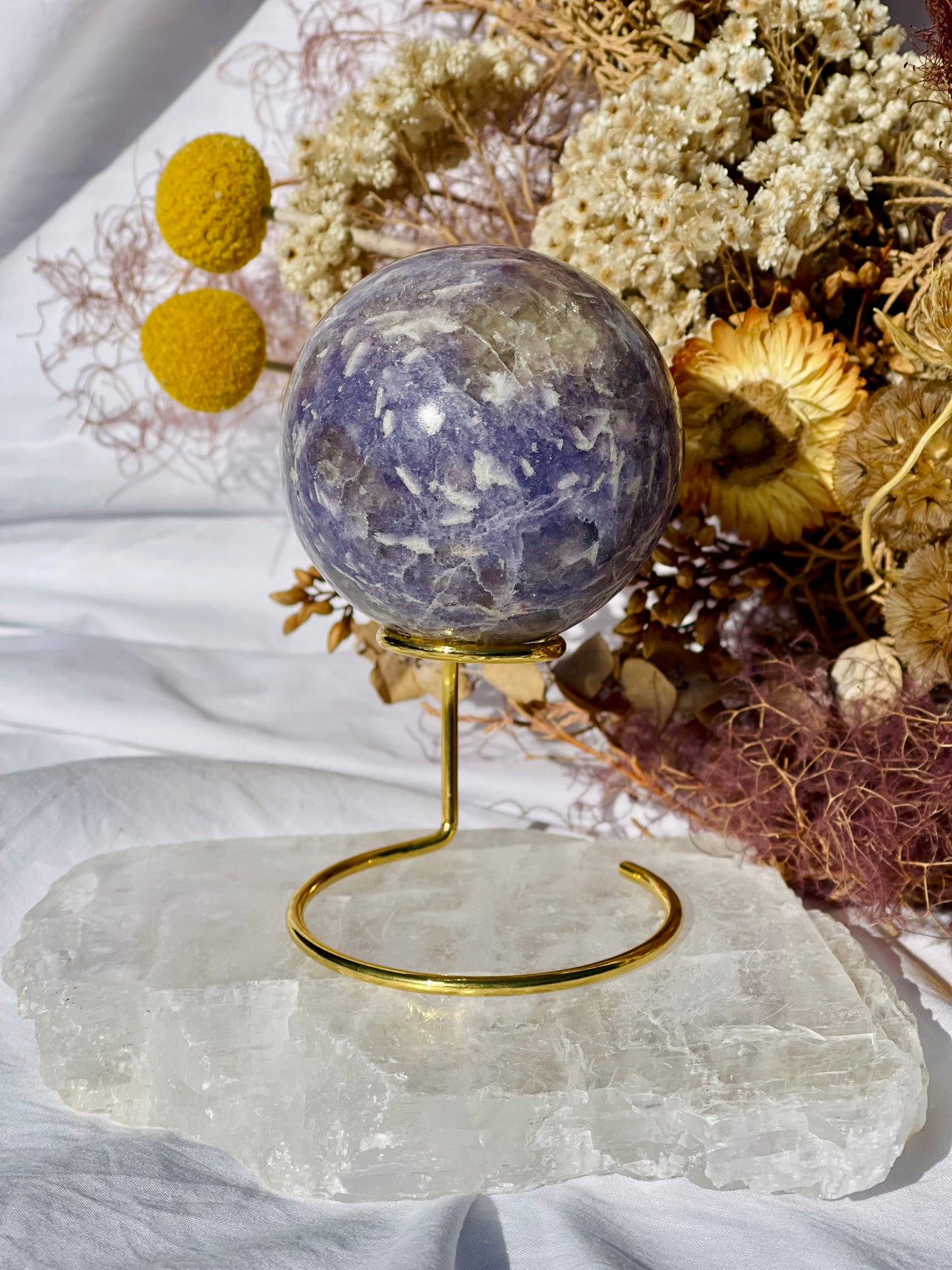 Lepidolite & Smokey Quartz Sphere