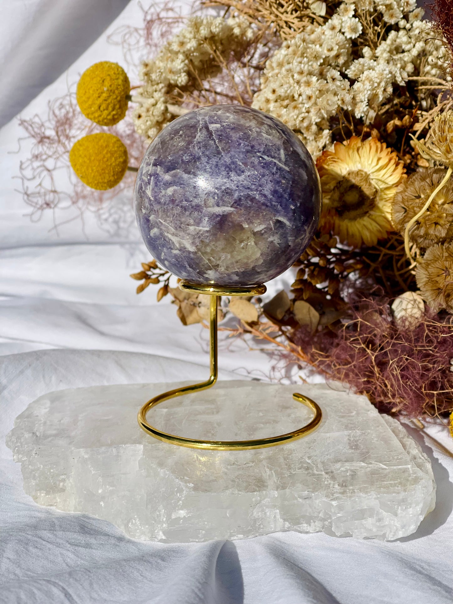 Lepidolite & Smokey Quartz Sphere