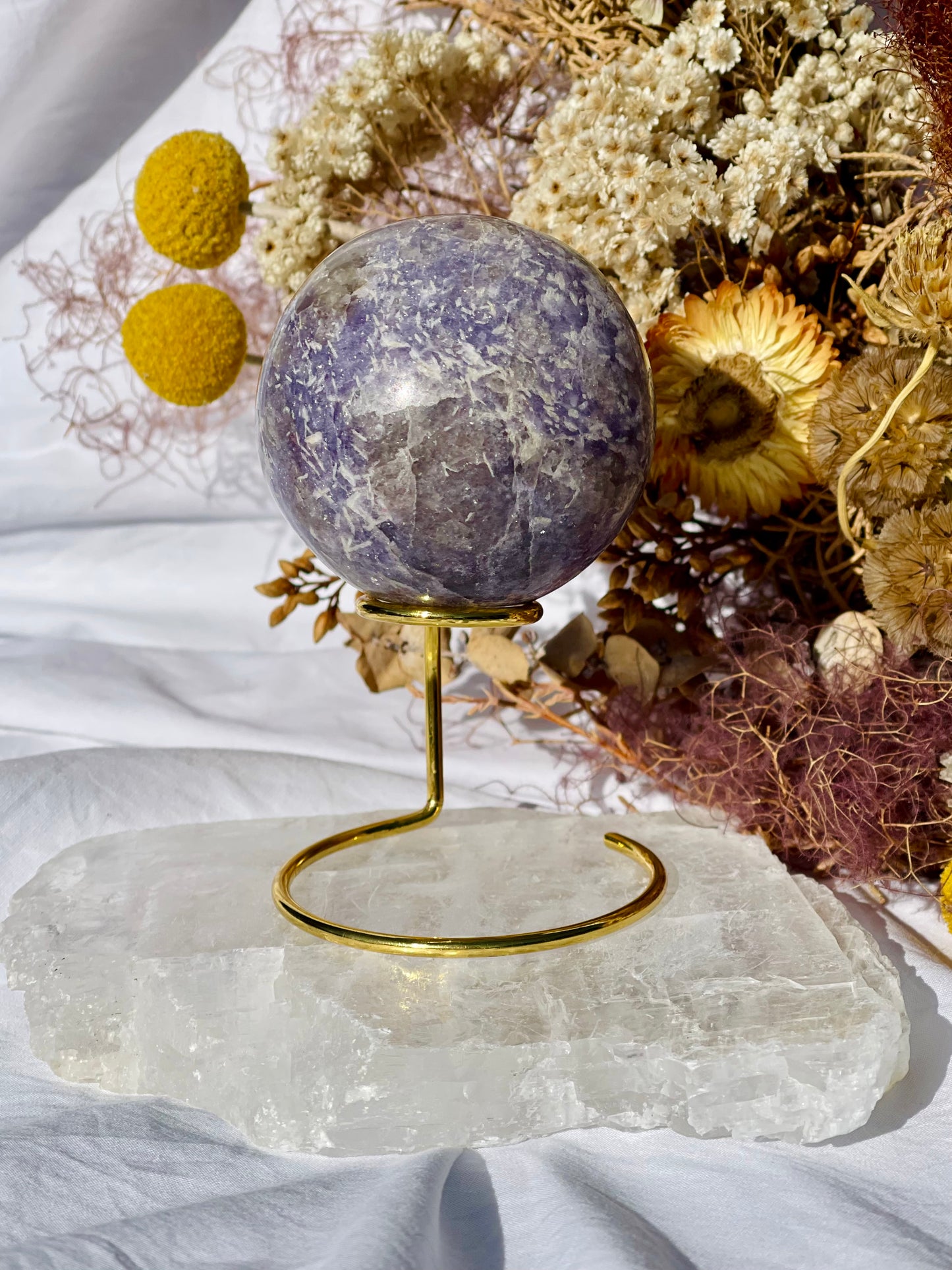 Lepidolite & Smokey Quartz Sphere