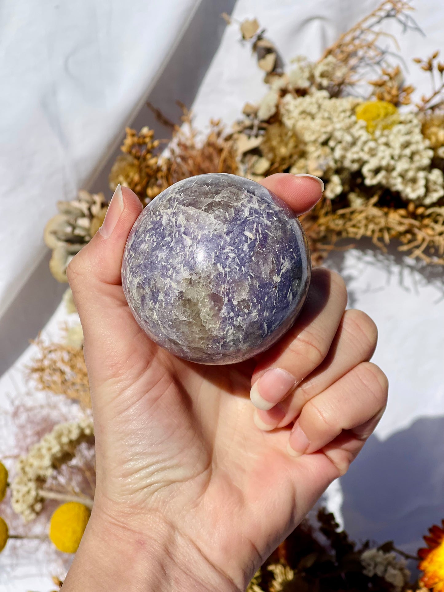 Lepidolite & Smokey Quartz Sphere