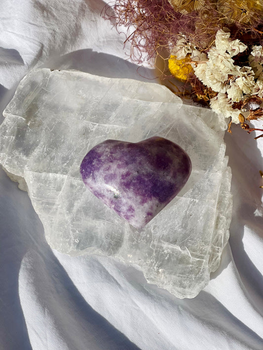 Lepidolite Heart