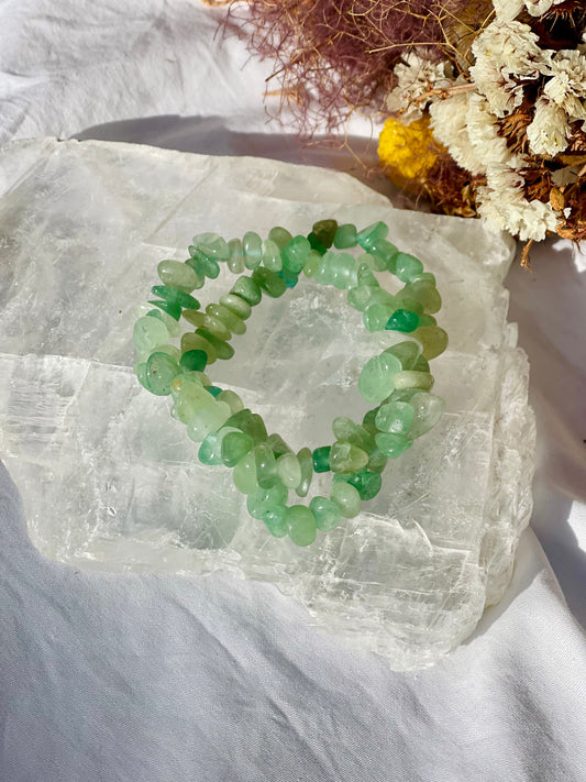 Green Aventurine Chip Bracelet