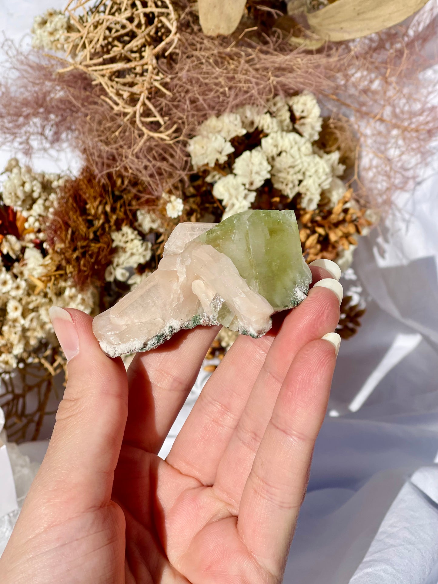 Green Apophyllite | Stilbite Specimen A