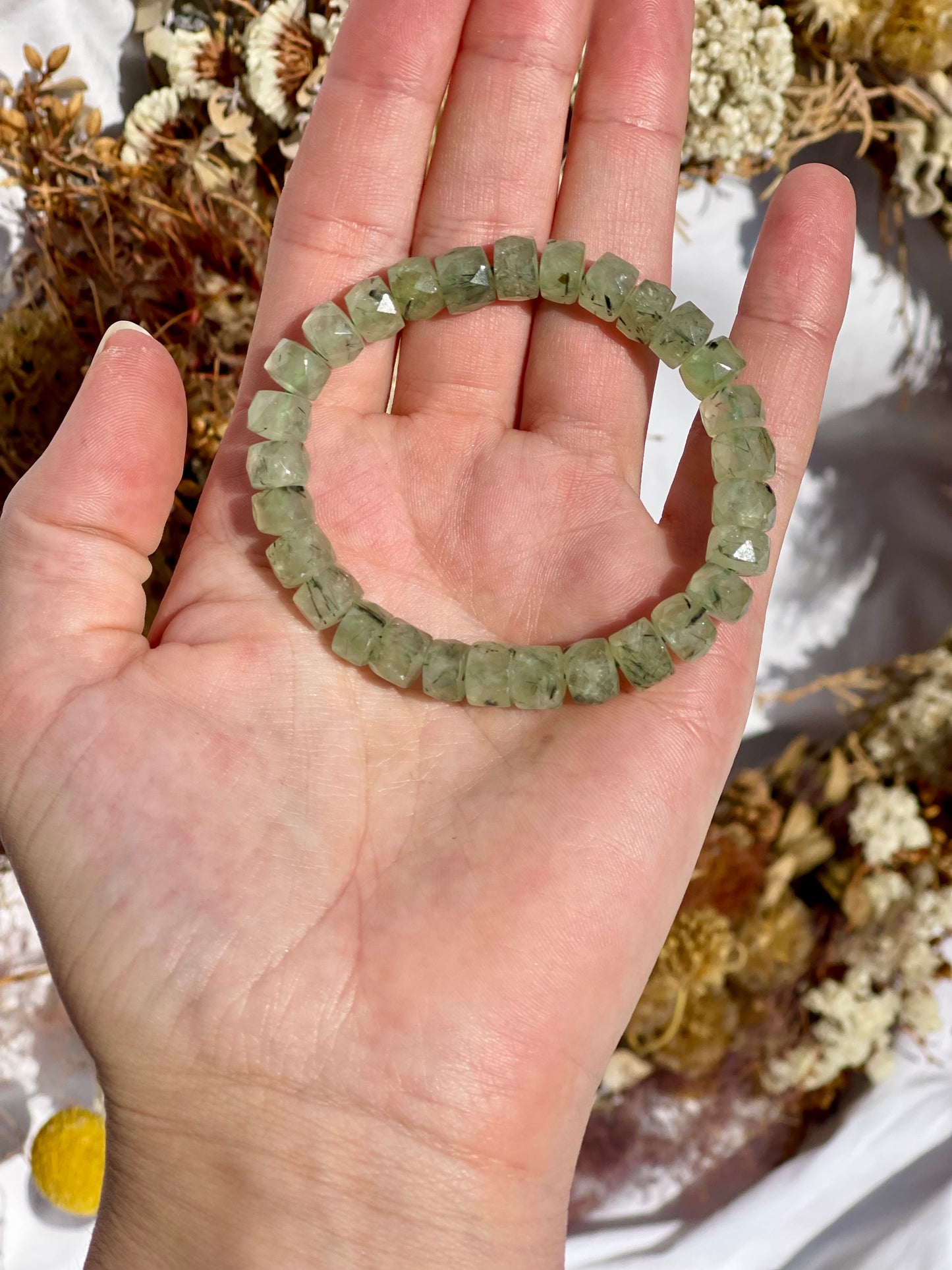 Prehnite Faceted Bracelet