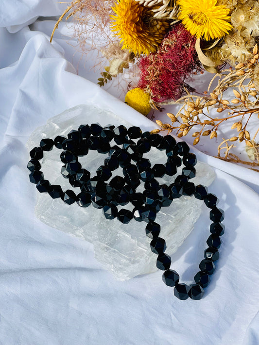 Black Obsidian Facet Bracelet