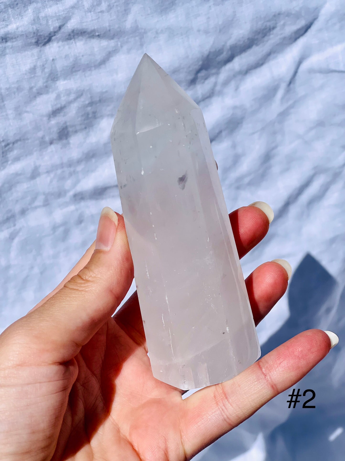 White Calcite Points