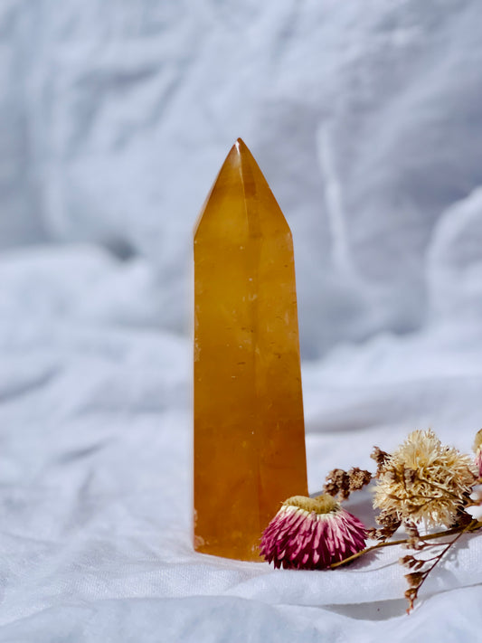 Honey Calcite Point